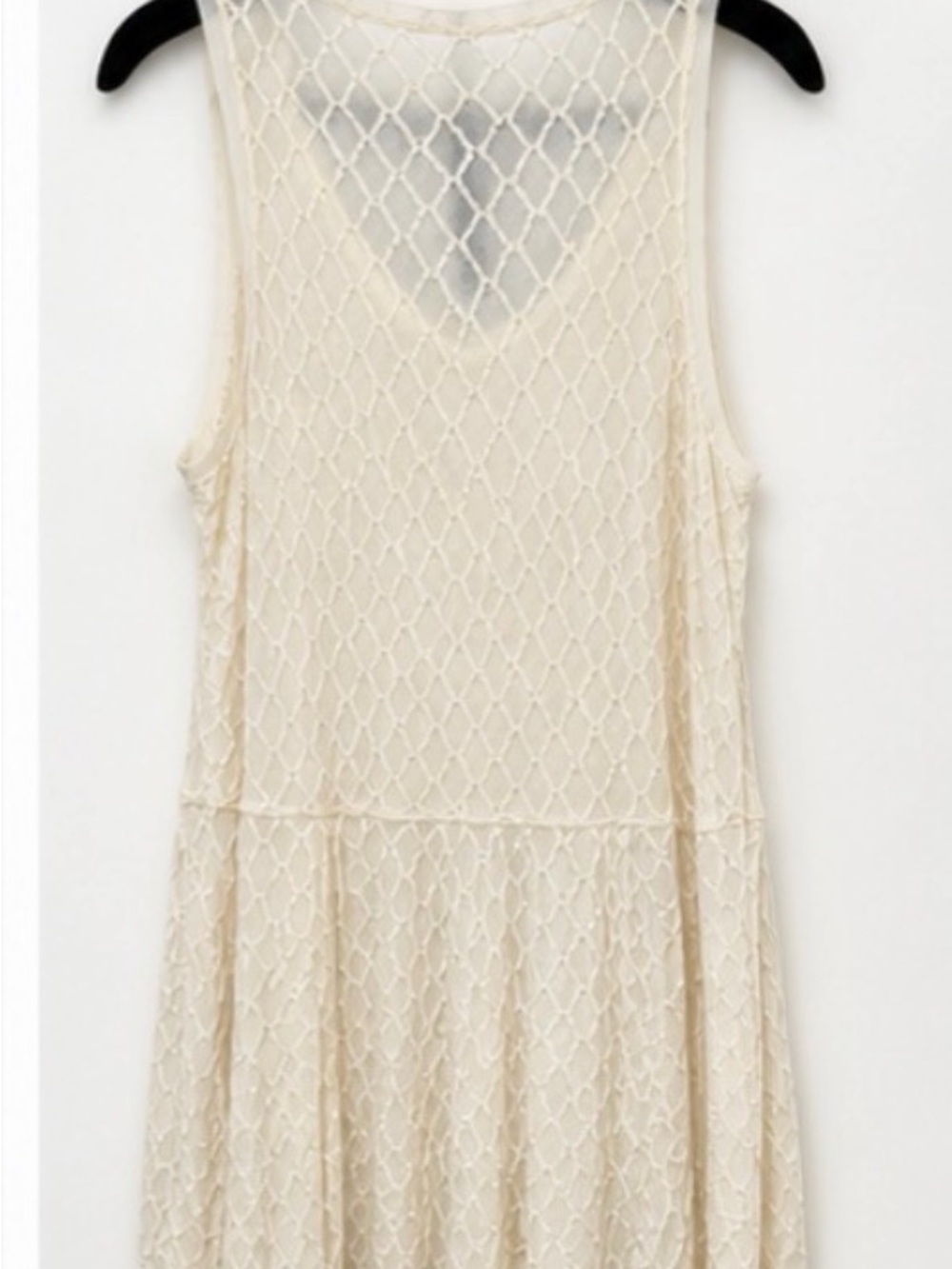 Raquel Allegra Ivory Mesh Knit Tank Dress - Picture 5 of 5